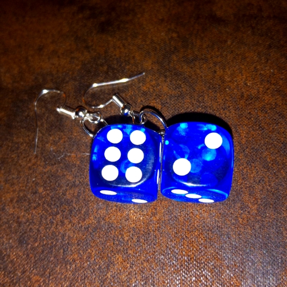 Dark Blue 🎲 dice earrings